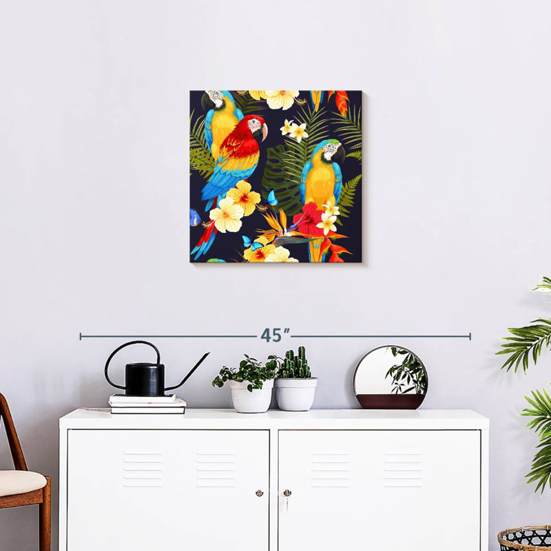 Brampt Macaw Trio, 20" H x 20" W