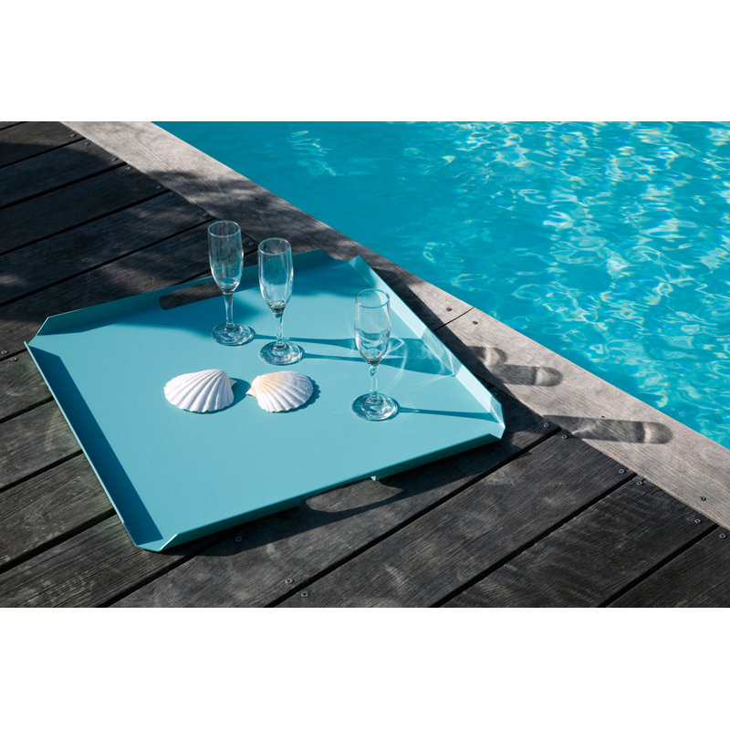 Kayo Metal Tray, 3cm H x 61cm W x 61cm D, Blue