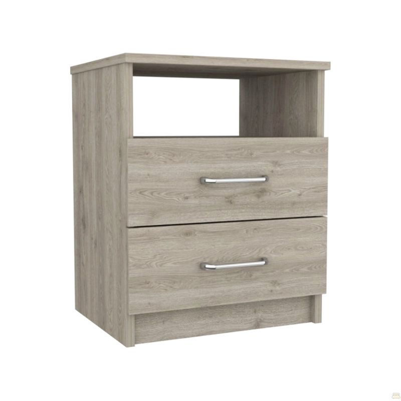 2-Drawer 1-Shelf Rectangle Nightstand
