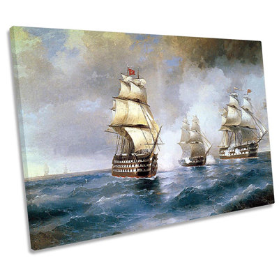 Ivan Aivazovsky Brig Mercury Attacked - Wrapped Canvas Print