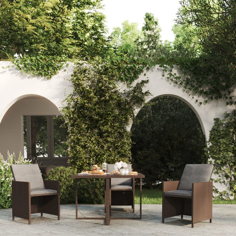 Elyah Rectangular Outdoor Dining Table , 109cm cm W 107cm cm D, Brown