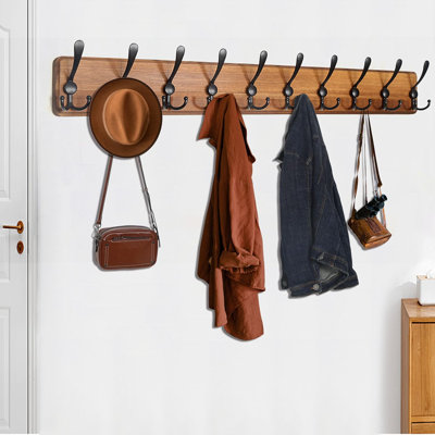 Farahn Wall 10 - Hook Wall Mounted Coat Rack