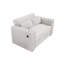 Canapé convertible en velours côtelé avec fonction lit, port USB et porte-gobelets-296040515