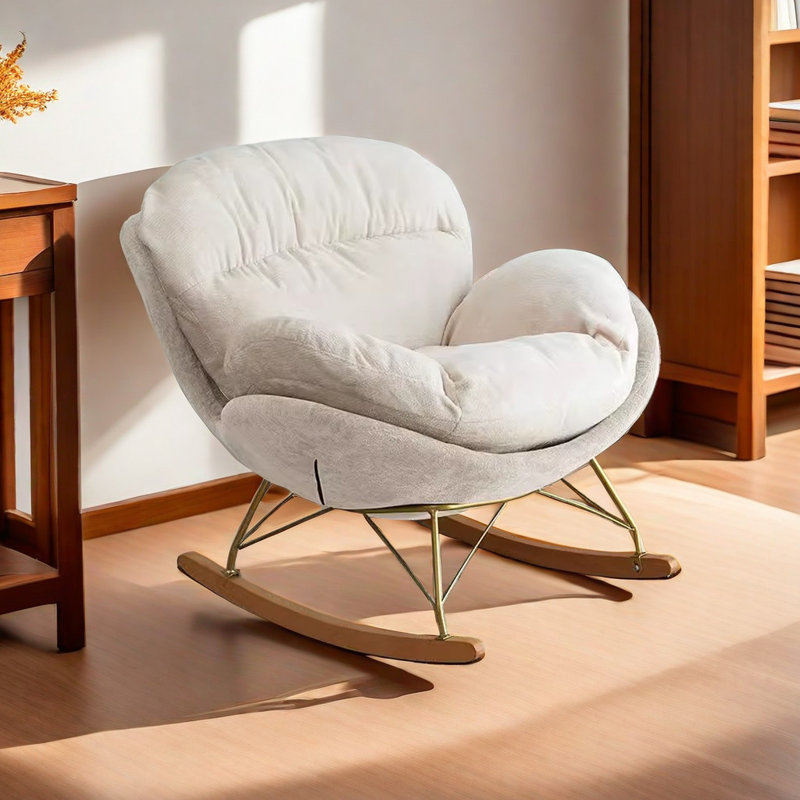 Chaise berçante Nordic Light Luxury Art, Blanc
