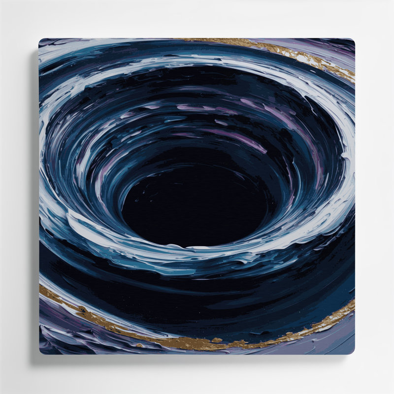 Space Black hole visualizations Gray Metal Wall Art, 12" H x 12" W x 0.05" D