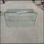 Table télé en verre transparent, meuble télé en verre trempé transparent pour le salon
