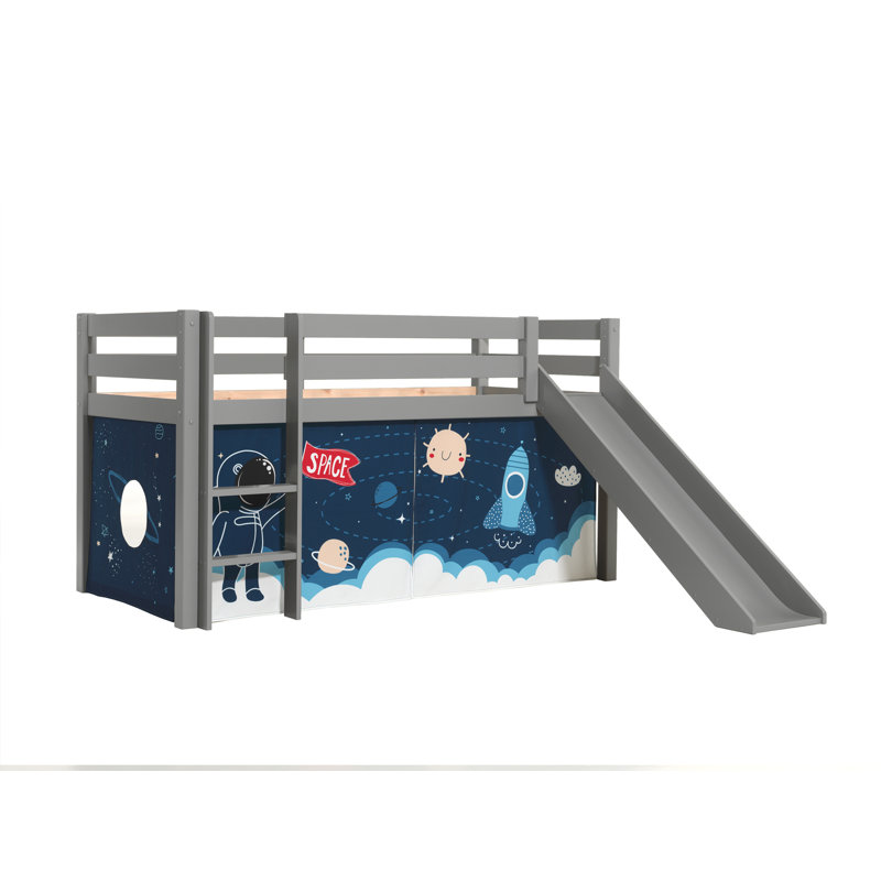 Pino European Single (90 x 200cm) Mid Sleeper Loft Bed, Grey
