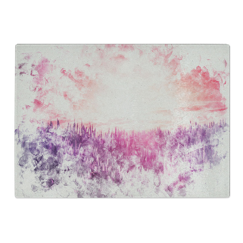 Meadow Watercolour Chopping Board, 0.4cm H x 20cm W x 28.5cm L