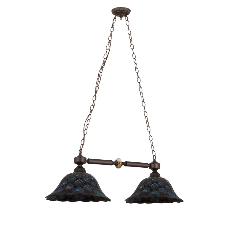 Luminaire suspendu linéaire à 2 lumières pour table de billard Diane