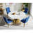 45" Round Marble Dining Table For 4-6, Modern White Faux Marble Kitchen Dining Room Table With Stainless Steel Cross Legs, Luxury Round Dinner Table For Kitchen Dining Room-24988775