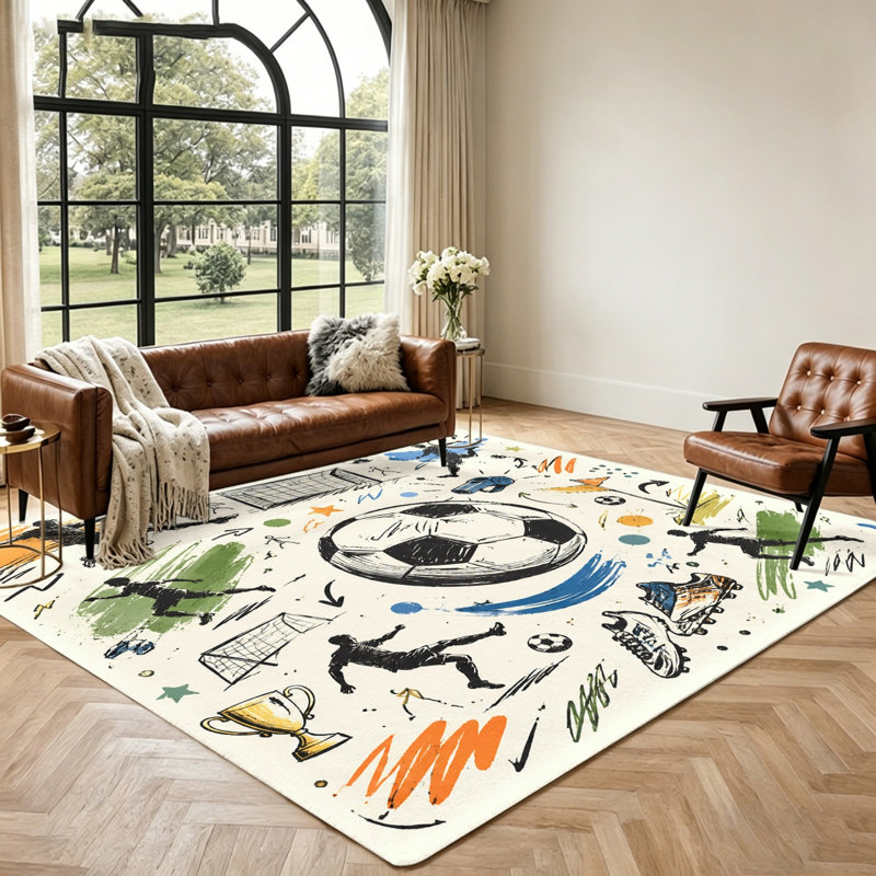 Tapis de salon, chambre à coucher, tapis antidérapant durable et décoration de sport dynamique