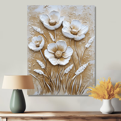Vintage Buttercups Golden White I - Buttercups Wall Art