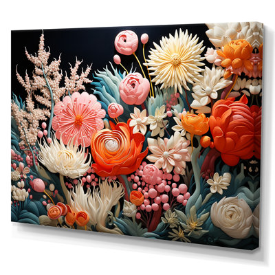 Pêche et corail blanc II sur toile