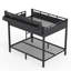 Lit superposé double en métal avec tablettes de rangement, panneau perforé, ports USB et lumières DEL-1399309639-1399309689