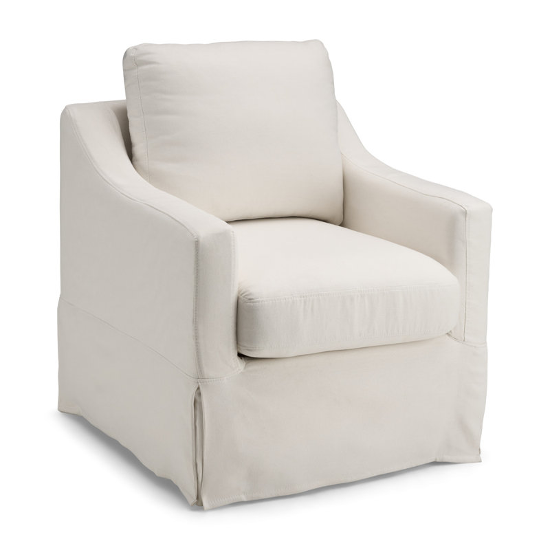 Fauteuil d'appoint pivotant avec housse, Ivoire ivoire