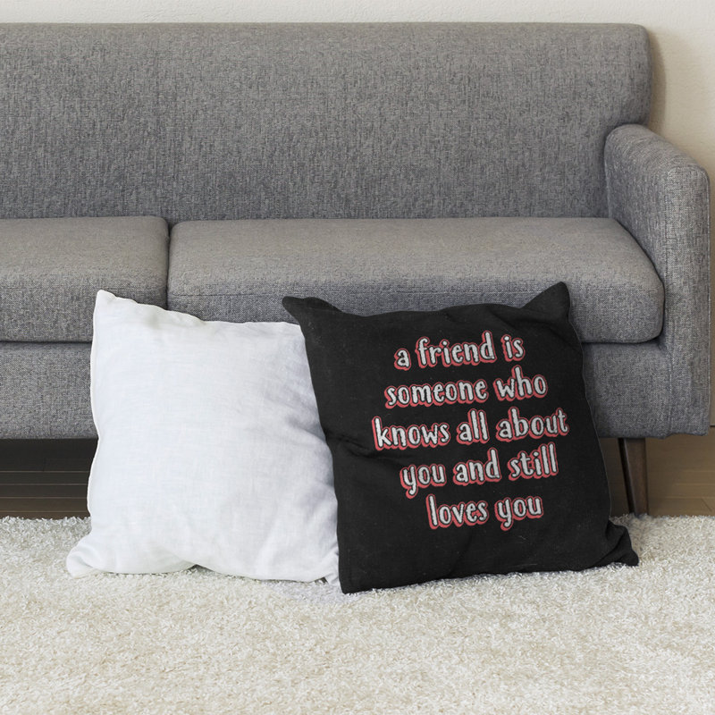 Coussin de sol Love & Friendship, Rouge, 40 po x 40 po