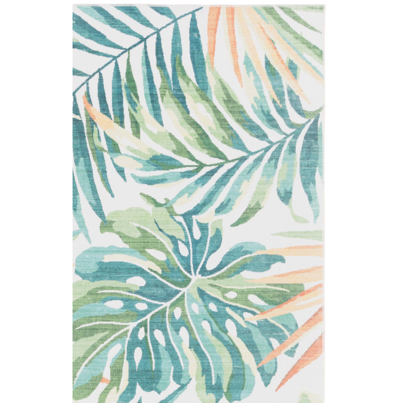 Tapis ivoire / vert Malibu 845, Rectangle de 5 pi x 8 pi