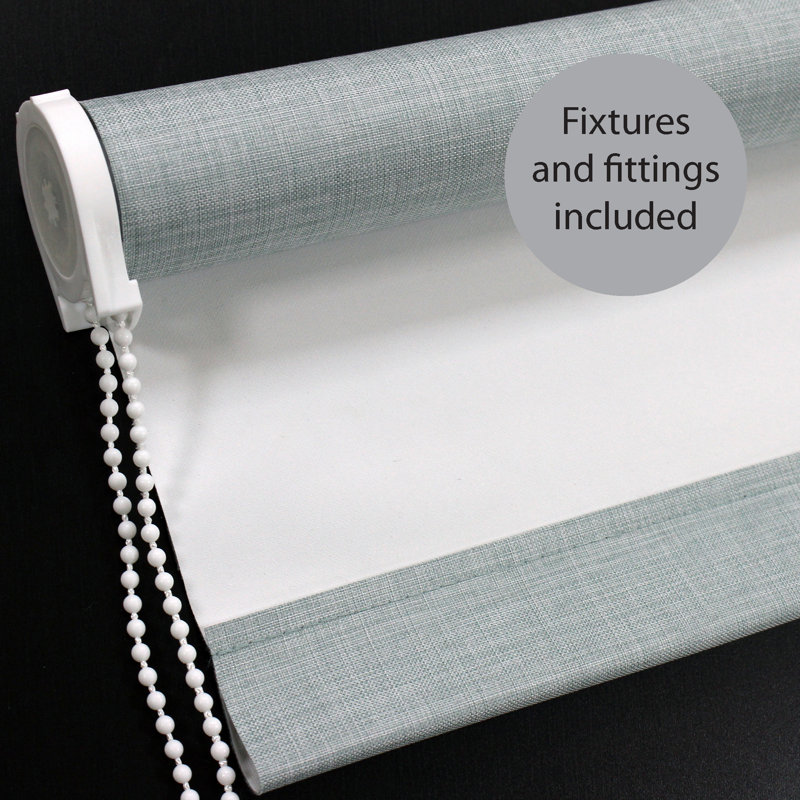 Blackout Roller shade, 91cm W x 162cm L, Duck Egg Blue