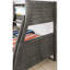 Lit superposé simple au-dessus de double en bois massif gris avec tête de lit réversible transitionnelle, tête de lit à planche et lit gigogne pour lit transitionnel, double, lit double, gris, bois, rails à panneaux, lit gigogne