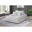 Chaise longue en velours côtelé géant taupe, 2 porte-gobelets, portos, pieds en bois, design contemporain