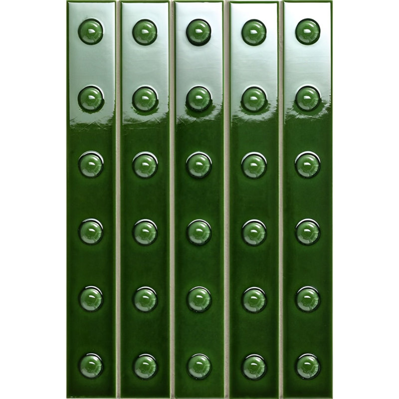 Punto Up Glossy 2" x 12" Linear Mosaic Tile, Green