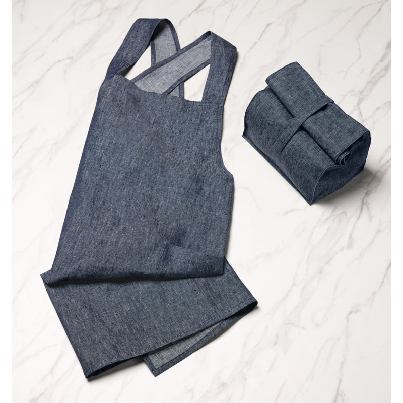 Cuoco - Apron with Cross Belts, Denim
