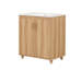 Meuble-lavabo 30 po avec lavabo, armoire de salle de bain multifonctionnelle avec portes et tiroir, panneau de fibres à densité moyenne, naturel