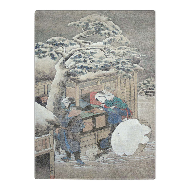 Tempered Glass Shop in Winter by Katsushika Hokusai Chopping Board, 20 cm x 28.5 cm