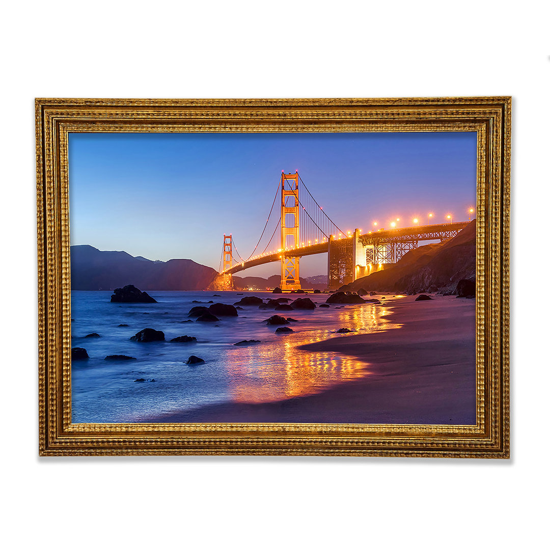 Golden Gate Bridge Stunning Light Glow - Einzelner Bilderrahmen Kunstdrucke