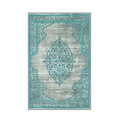 Stylish Woven Carpet, 31.5 x 47.2 inches | 100% Polyester, Pile Height: 0.04 inches, Total Height: 0.31 inches | Antibacterial, Non-Slip PVC Felt Underside | Machine Washable, Perfect for Living Room & Bedroom Decor