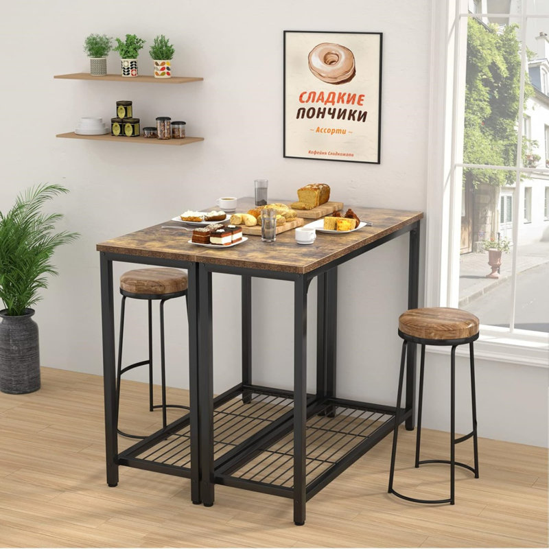Small Console Table Sofa Table With Mesh Shelves, 2 Tier Entryway Table Foyer Table For Entryway, Front Hall, Hallway, Sofa, Couch, Living Room, Bar, Kitchen, 32 Inch, Rustic Brown