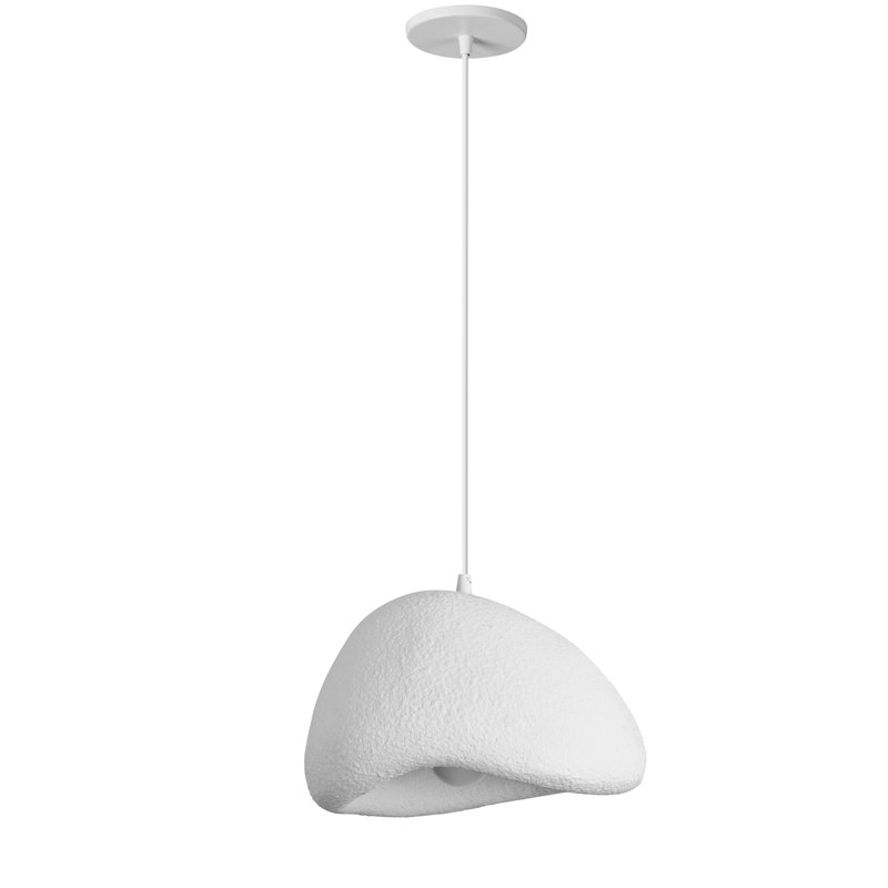 Luminaire suspendu 1 lumière Pilar - Blanc, H 83 po x l 15,75 po x P 12,5 po