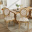 Chaises de salle à manger confortables à dossier, en velours beige, avec base en bois massif au design élégant