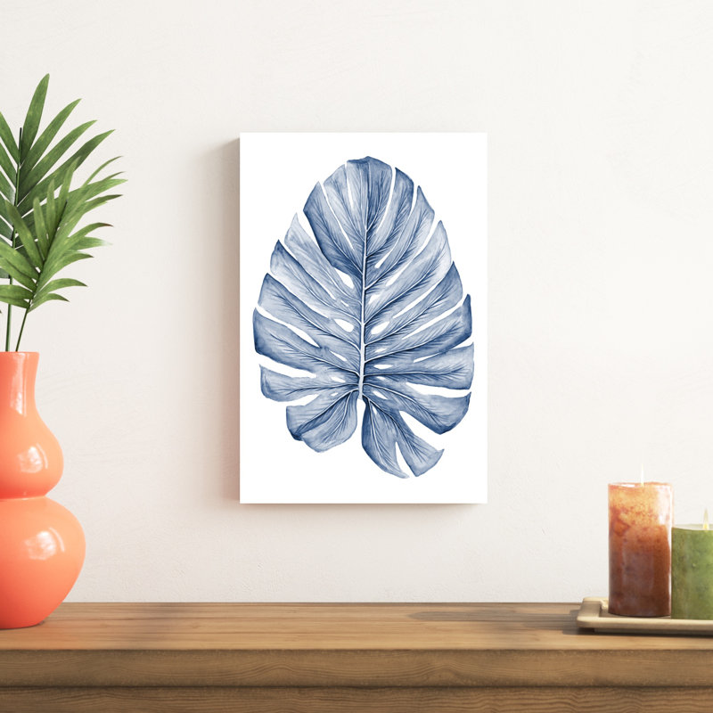 Feuilles tropicales indigo, H 18 po x l 12 po x P 1 po