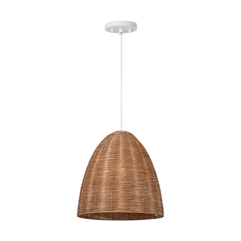 Luminaire suspendu Norman , Blanc / Brun, H 83 po x l 13,375 po x P 13,375 po