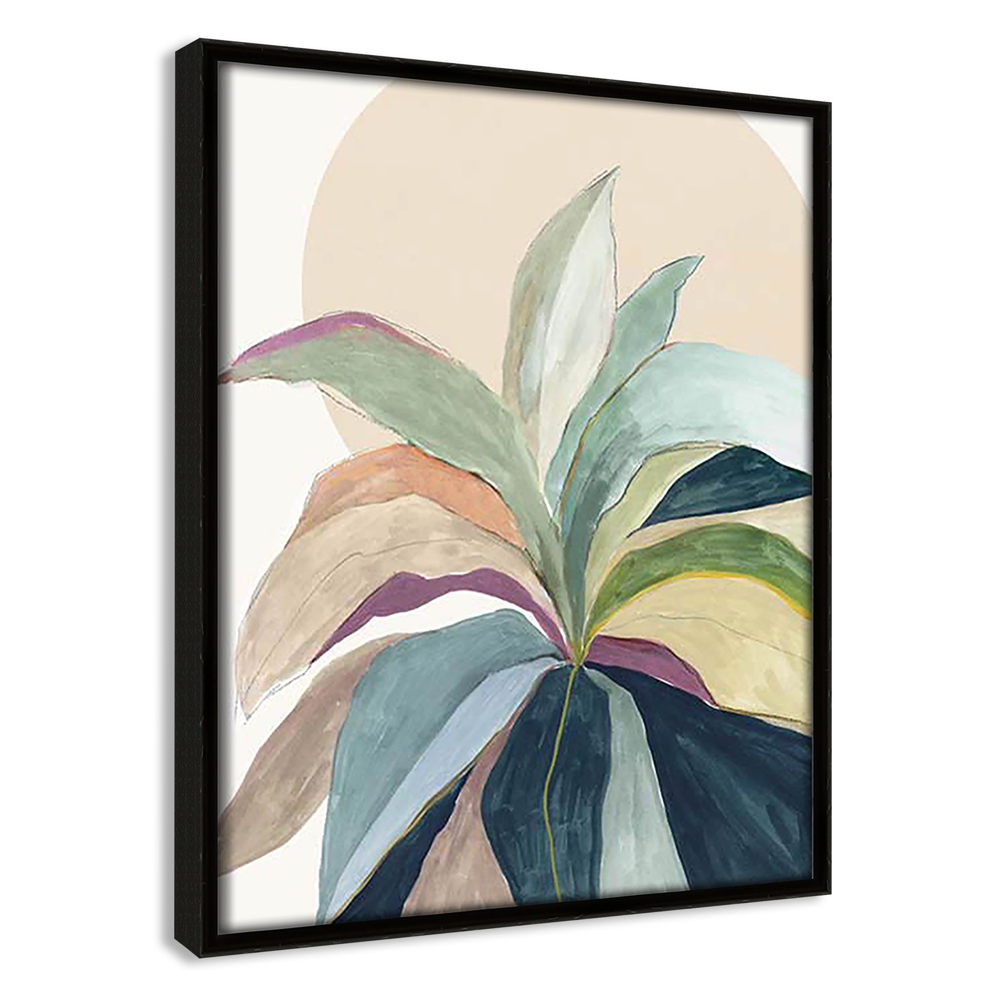 Sherbrooke Sunny Bright Leaves II by Asia Jensen Print, No Mat, Espresso Floater Framed, 11.5" H x 9.5" W x 2" D