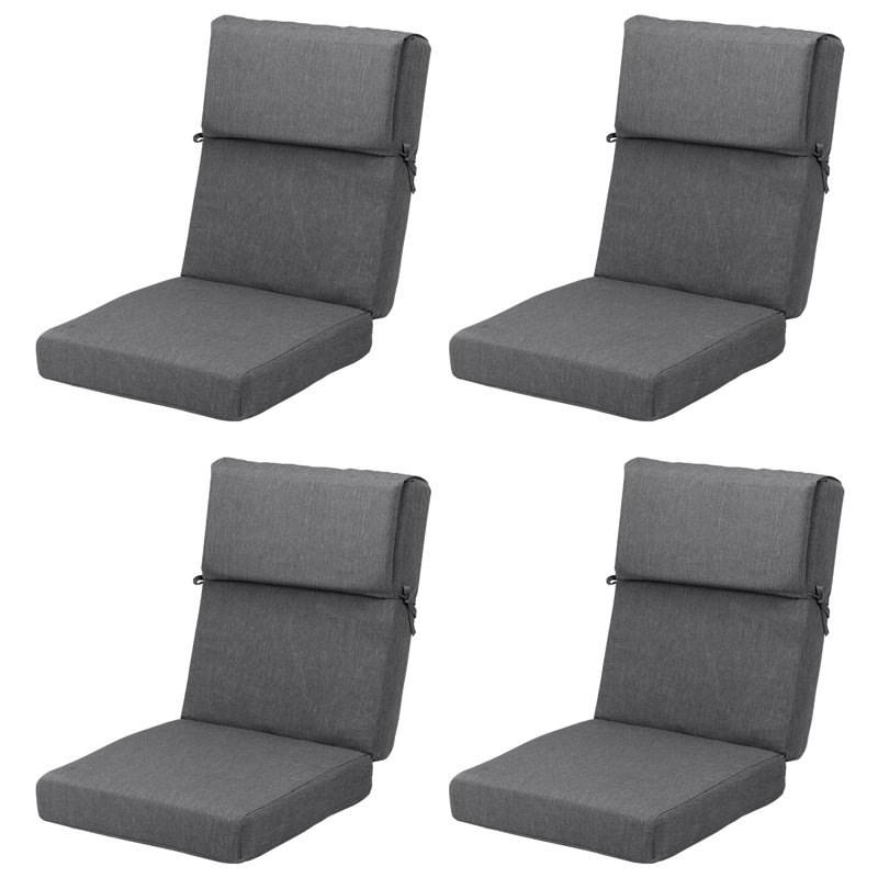 Lucy 4" Outdoor Seat / Back Cushion, Charcoal