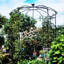 Pavillon de jardin en fer 81,3 po x 114,2 po, arche de jardin, noir, écaillage