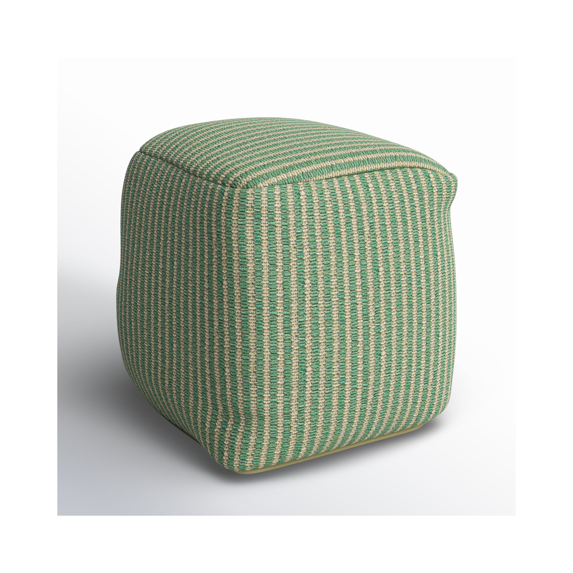 Borislava Outdoor Ottoman with Cushion, Sea Mist