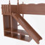 Lit mezzanine double avec tablettes de rangement et garde-robe, lits mezzanine en bois massif avec glissières et échelles amovibles, aucune boîte à ressorts nécessaire, naturel profond (protection par brevet)-322709642-322709653