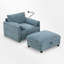 Fauteuil d'appoint rembourré avec repose-pieds avec rangement-343178774