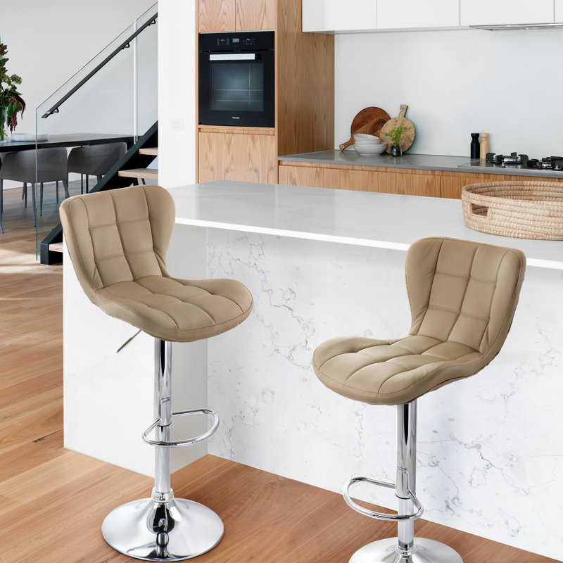 Tabouret de bar à hauteur ajustable Jaxton, Chameau