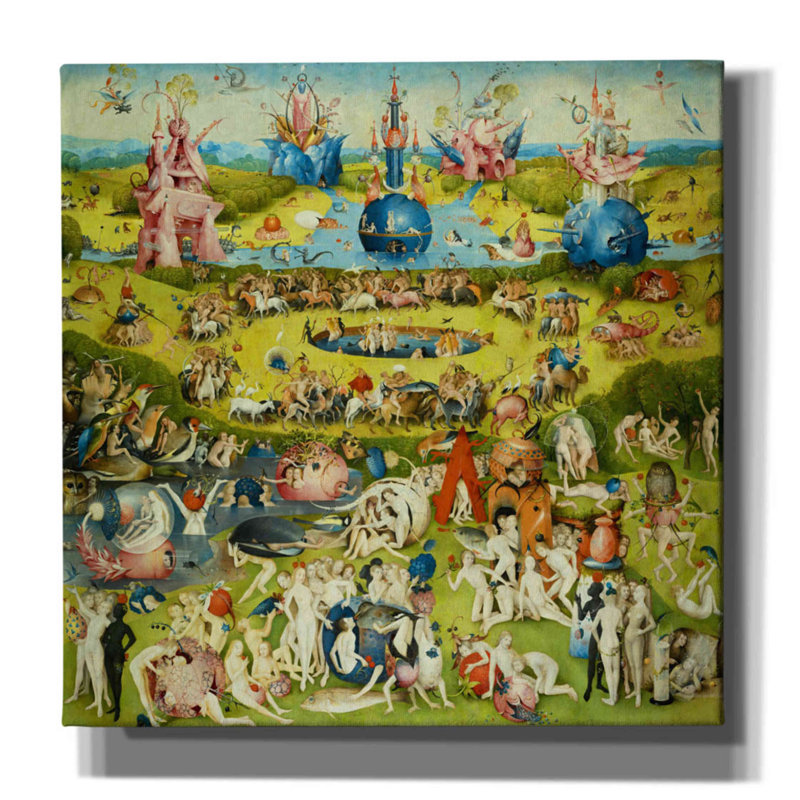 'The Garden of Earthly Delights - Center Panel' by Hieronymus Bosch, Canvas Wall Art, 12" H x 12" W x 0.75" D