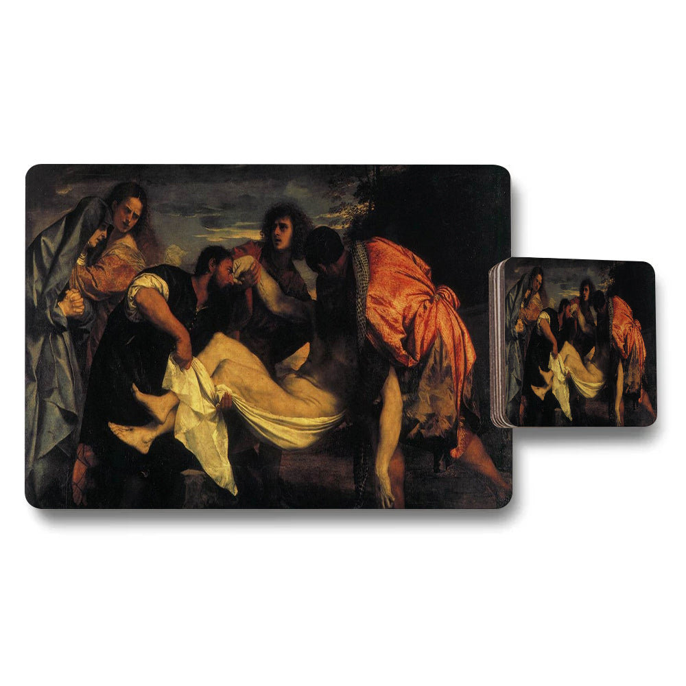 Caravaggio The Entombment Of Christ Placemat And Coaster Set