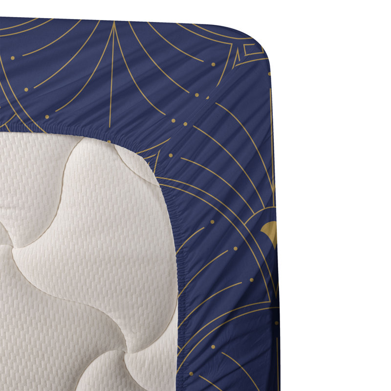 Ensemble de draps à motif de feuilles de palmier 4 pièces Ambesonne, Ensemble de draps pour lit simple avec 1 taie d'or