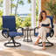 Ensemble de 2 chaises d'extérieur pivotantes à bascule pour patio - bleu-1533375209