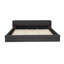 Très grande base de lit tapissier avec tête de lit, lit plateforme en chenille solide et confortable, gris foncé-445903068