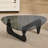 16.5'' H Modern Triangle Glass Coffee Table with Solid Wood Base-260954003-238653677