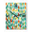 Feuilles d'automne rétro en bleu et rouge - Très grandes horloges murales géométriques modernes-99633103