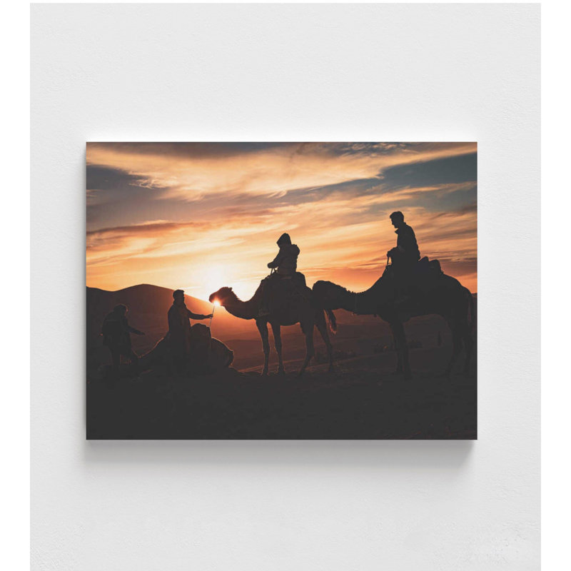Reproduction d'art «Desert Sunset»: couleurs chaudes, encadrées ou non, H 5 po x l 7 po, Impression sans cadre